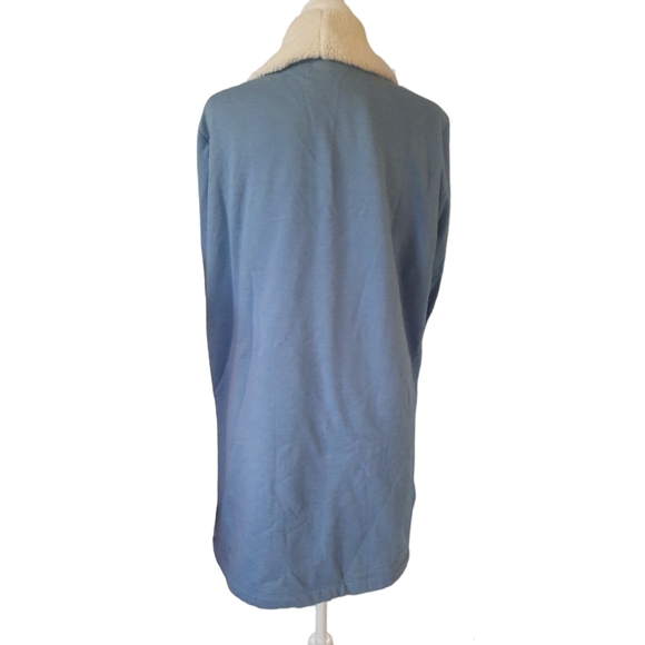 Eddie Bauer soft warm open 2 pocket cardigan light blue size 2XL - Picture 5 of 9